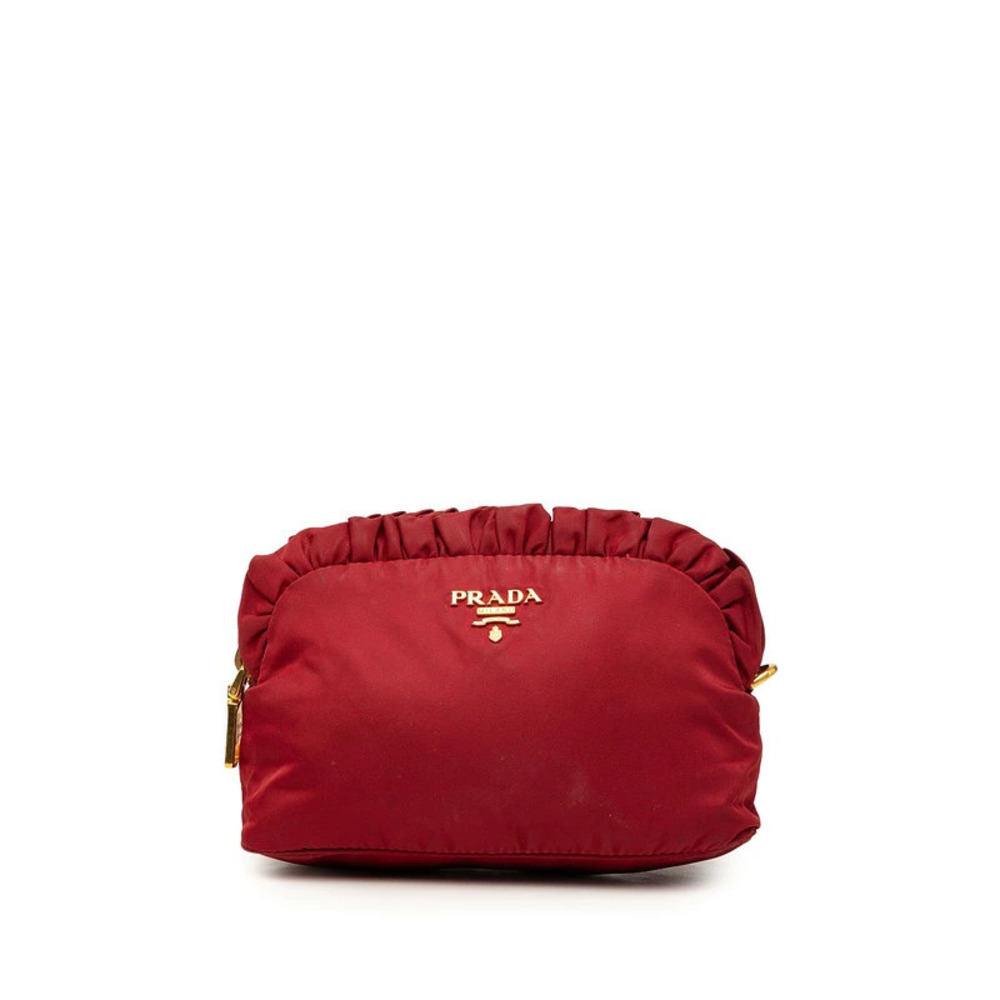 Prada Pouch Clutch wine red